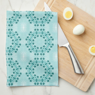 Linge De Cuisine Motif floral, bleu Turquoise