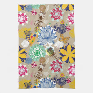 Linge De Cuisine Motif floral dans le rétro style 3