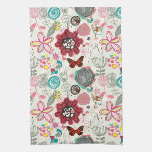 Linge De Cuisine Motif floral dans le rétro style 5