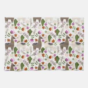 Linge De Cuisine Motif Floral de Cactus d'Alpaga Amateur d'Animaux