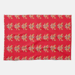 Linge De Cuisine Motif floral hongrois aux couleurs vives