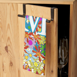 Linge De Cuisine Motif floral moderne Couleurs vives