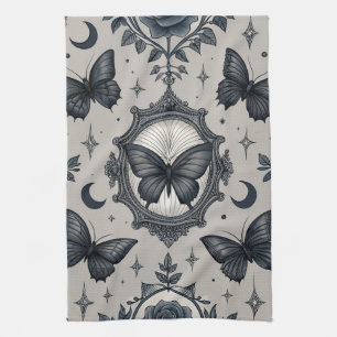 Linge De Cuisine Motif floral papillon gothique (2)