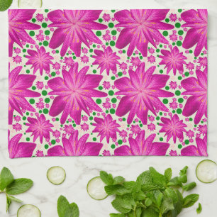 Linge De Cuisine Motif floral rose vif sans couture