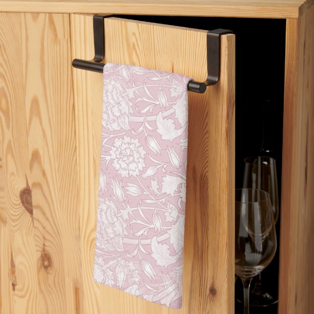 Linge De Cuisine Motif Floral William Morris en rose (Pliage en tiers)