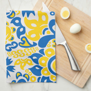 Linge De Cuisine Motif folklorique aux couleurs du drapeau ukrainie