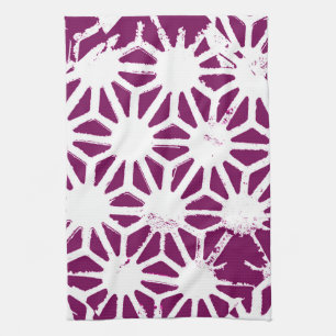 Linge De Cuisine Motif géométrique à baies et blanc