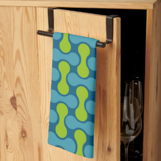Linge De Cuisine Motif géométrique Abstrait rétro en bleu et vert