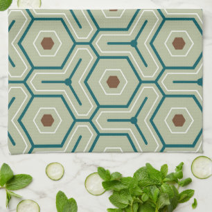 Linge De Cuisine Motif géométrique avec hexagones imbriqués