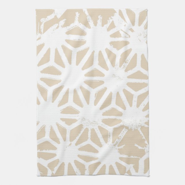 Linge De Cuisine Motif géométrique beige (Vertical)