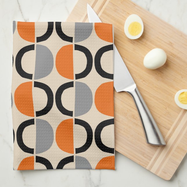 Linge De Cuisine Motif géométrique moderne du milieu du siècle (Quart Plié)