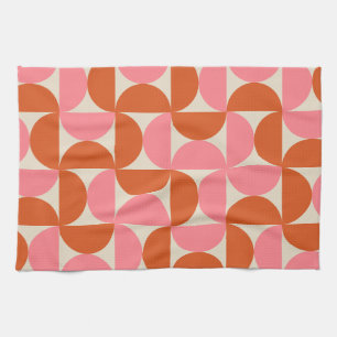Linge De Cuisine Motif géométrique moderne du milieu du siècle rose