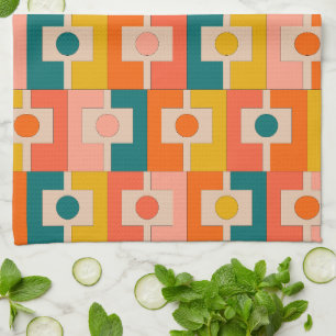 Linge De Cuisine Motif géométrique moderne Rektangel du milieu du s