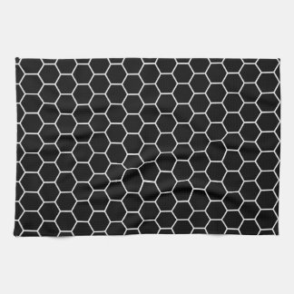 Linge De Cuisine Motif géométrique noir et blanc d'hexagone