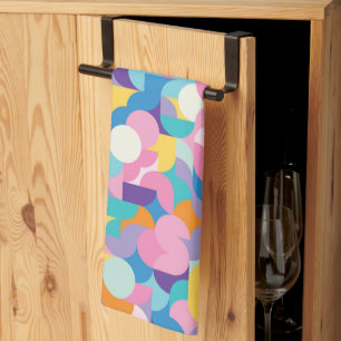 Linge De Cuisine Motif géométrique violet et rose