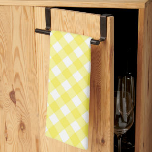 Linge De Cuisine Motif Gingham Jaune Ensoleillé