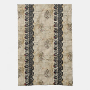 Linge De Cuisine Motif gothique en dentelle rubis victorien (5)