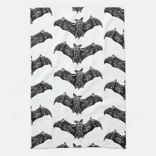 Linge De Cuisine Motif gothique noir et blanc