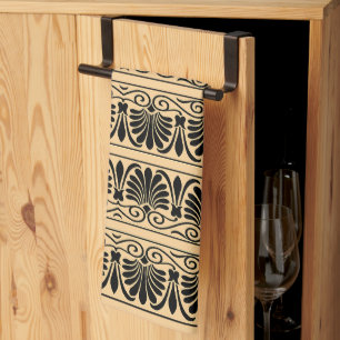 Linge De Cuisine Motif grec méditerranéen arabesque marron