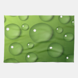 Linge De Cuisine Motif Green Raindrop