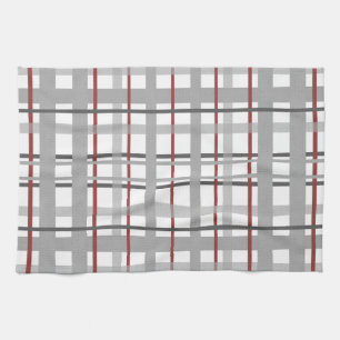 Linge De Cuisine Motif gris de rayures de plaid de Bourgogne