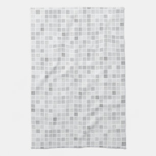 Linge De Cuisine Motif gris de tuiles
