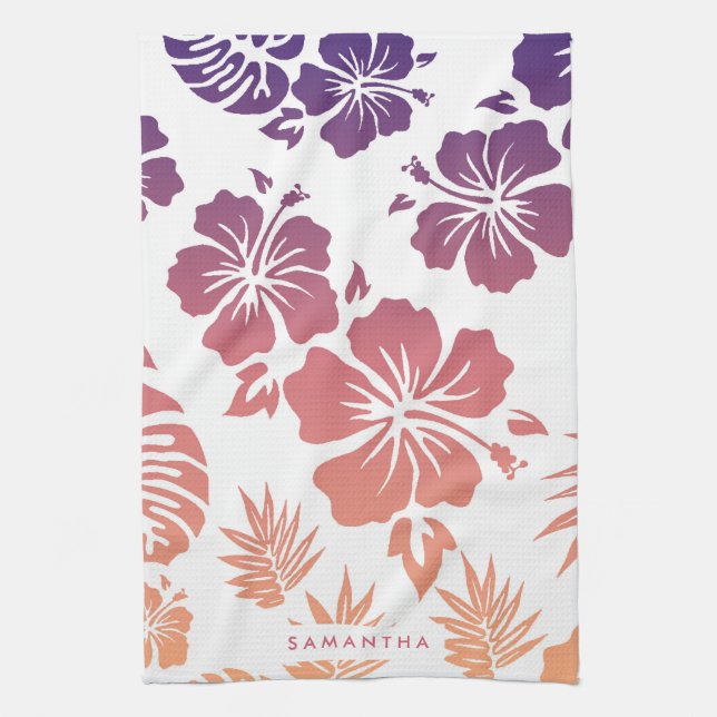 Linge De Cuisine Motif Hibiscus (Vertical)