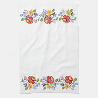 Linge De Cuisine Motif hongrois d'art populaire de broderie de