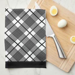 Linge De Cuisine Motif horizontal noir et blanc