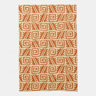 Linge De Cuisine Motif Ikat Aztec - Mandarin et orange clair