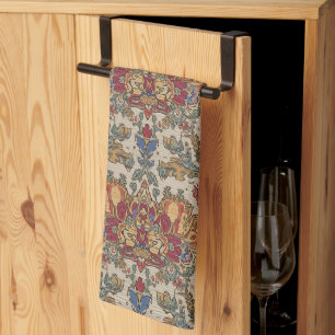 Linge De Cuisine Motif indien reproduit du 17e siècle Boho