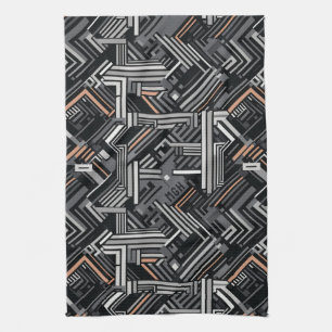 Linge De Cuisine Motif industriel Abstrait Monogramme personnalisé