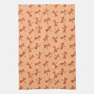 Linge De Cuisine Motif japonais de libellule, mandarine