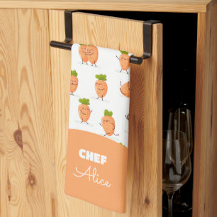 Linge De Cuisine Motif kawaii de carottes amusantes