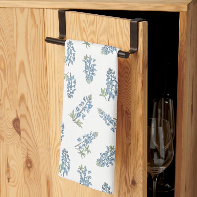 Linge De Cuisine Motif Ligne et Laver Bluebonnet (Pliage en tiers)