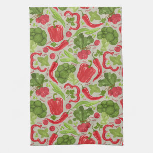Linge De Cuisine Motif lumineux des légumes frais