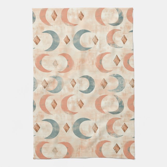Linge De Cuisine Motif lunaire floral céleste Boho (6) (Vertical)