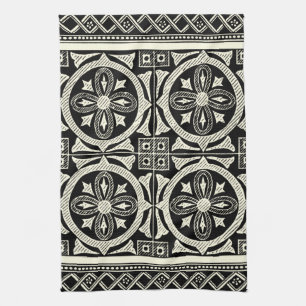 Linge De Cuisine Motif Mandala noir et blanc par Vision Studio