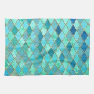 Linge De Cuisine Motif marocain oriental de tuile d'or en bon état
