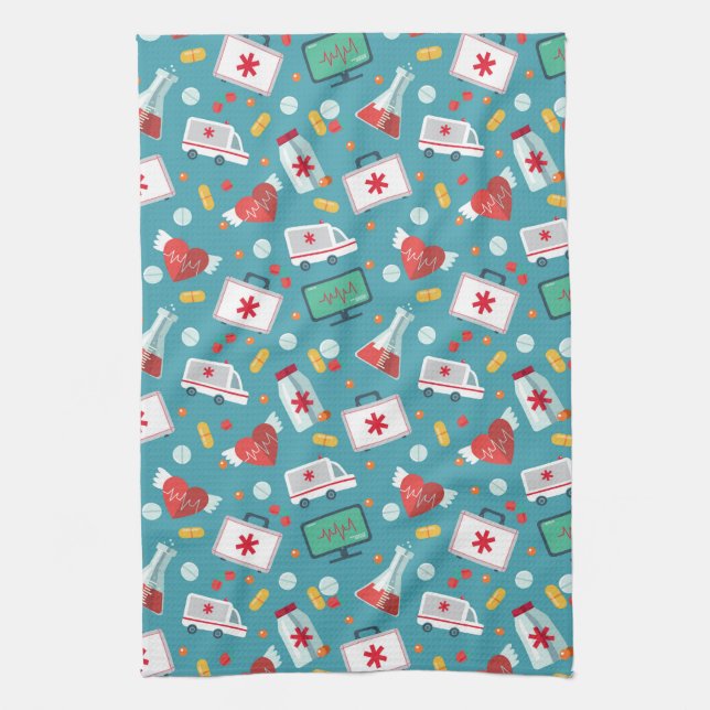 Linge De Cuisine Motif Médicale d'icône (Vertical)