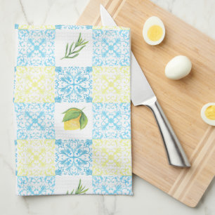 Linge De Cuisine Motif Méditerranéen Citron Italien