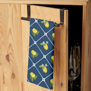 Linge De Cuisine Motif Méditerranéen Citrus Picnic