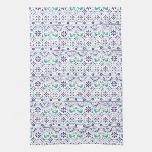 Linge De Cuisine Motif mexicain d'art populaire de tuile d'oiseau