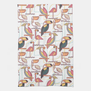 Linge De Cuisine Motif moderne avec les oiseaux tropicaux