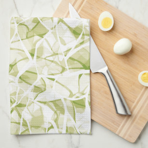 Linge De Cuisine motif moderne élégant abstrait blanc-olive