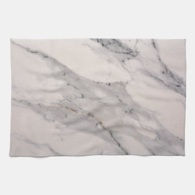 Linge De Cuisine Motif moderne en marbre noir gris rose (Horizontal)