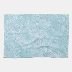 Linge De Cuisine Motif Moire en soie à Bright Aqua