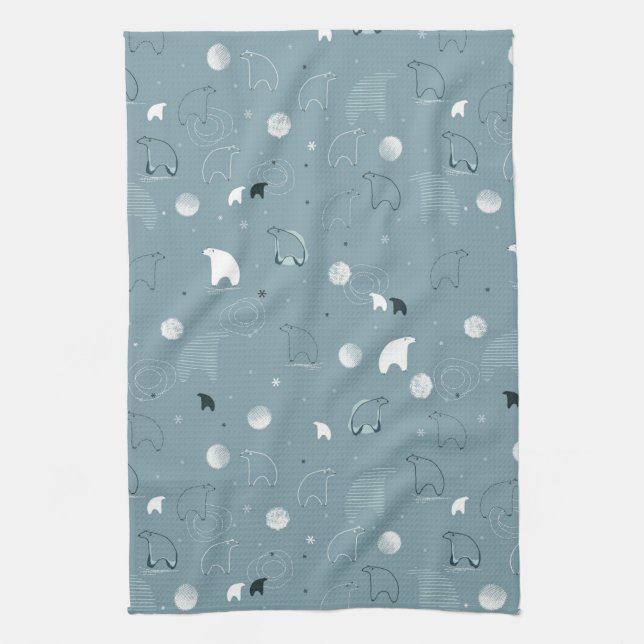Linge De Cuisine motif montrant un polaire mignon (Vertical)