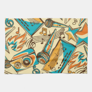 Linge De Cuisine Motif musical