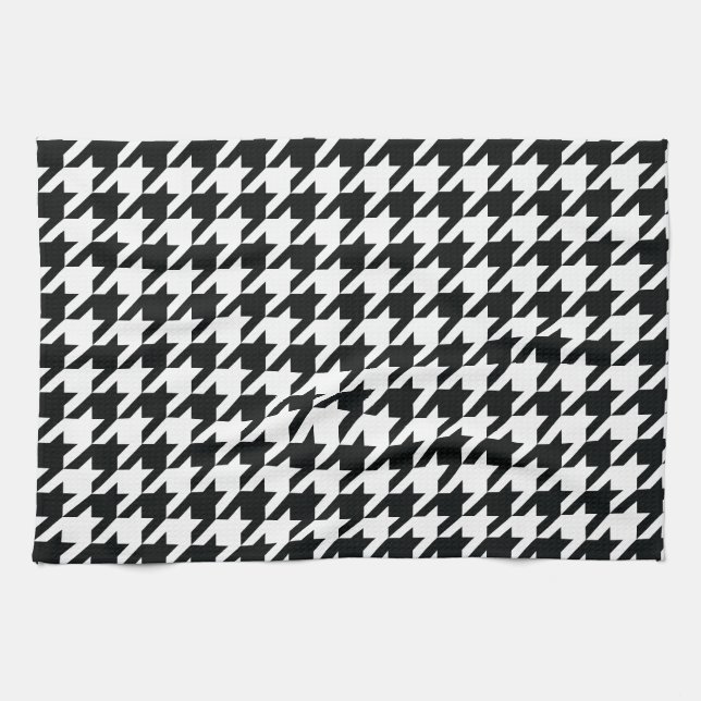 Linge De Cuisine Motif noir blanc de Houndstooth (Horizontal)